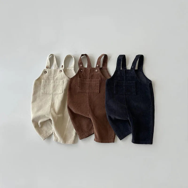 2023 Newborn Clothes Boy's Corduroy Jumpsuit Autumn Winter Jumpsuits Girl's romper Casual Bib Pants Overalls  Baby kids clothes