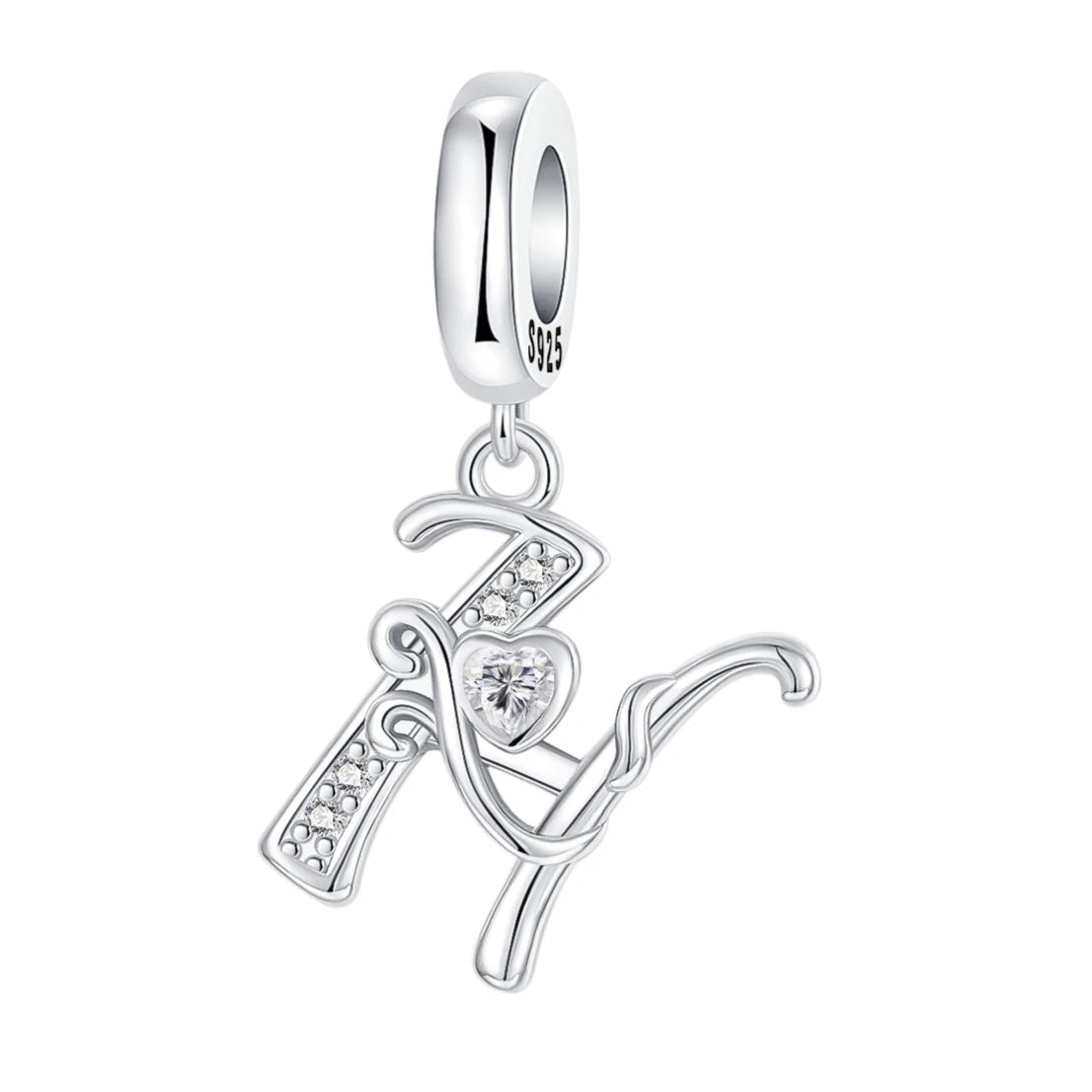 925 Sterling Silver  A-Z 26 English Letters Retro Fashion Pendant Fit Original Bracelet Charm Beads Necklace Diy Female Jewelry