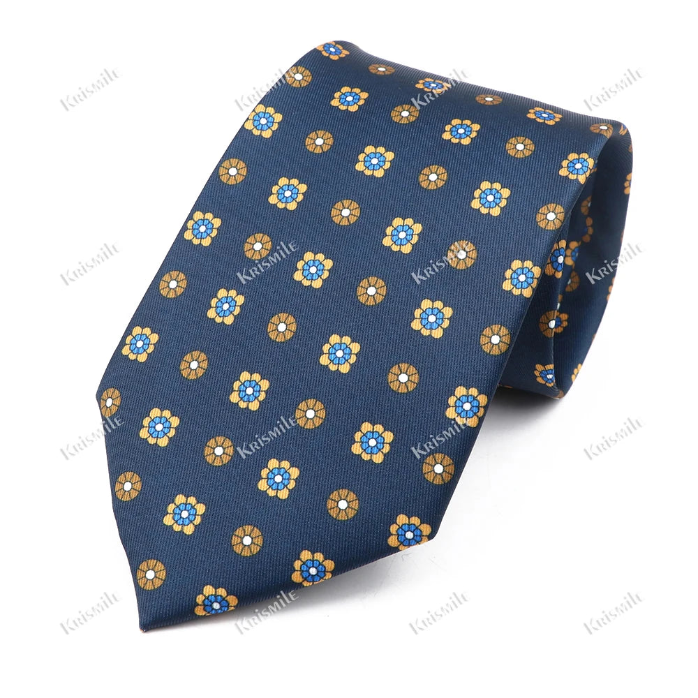 New Design Bohemian Style Necktie For Men Silk Touch Soft Blue Red Yellow Necktie Fit Wedding Party Business Office Accessory