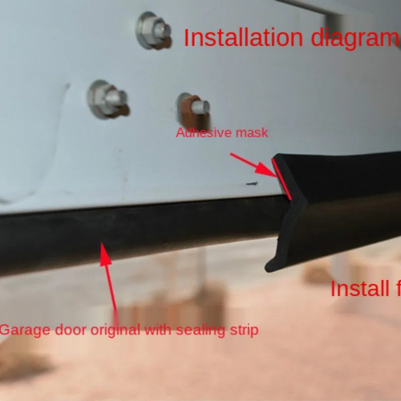 3/5m Garage Door Weather Multipurpose Home Edge Replacement Full Wrap Dustproof Portable Adhesive Seal Strip Bottom Rubber Trim