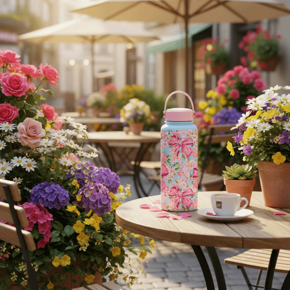 Gift INS Insulated Water Bottle 1L Portable Outdoor Insulated Mug Leak-proof Large Capacity Thermal Water Bottle Office