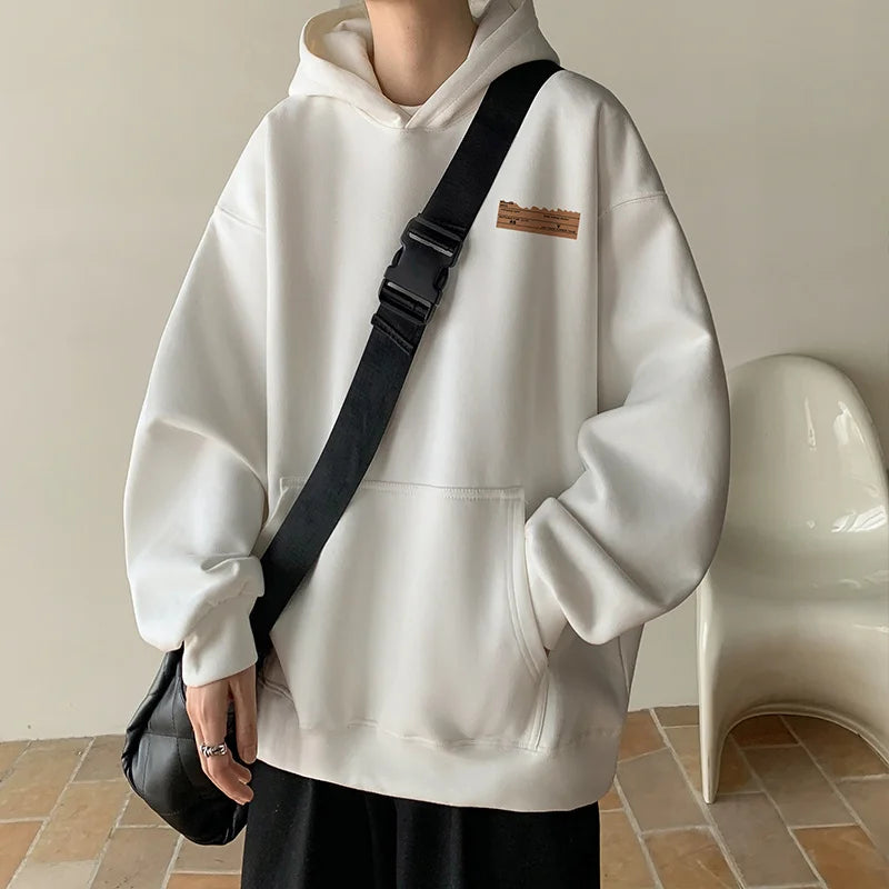 2026 New Suede Hooded Sweatshirts For Men Autumn Y2K Streetwear Printed Hoodies Hip Hop Fashion Retro Fleece Hoody Clothes
