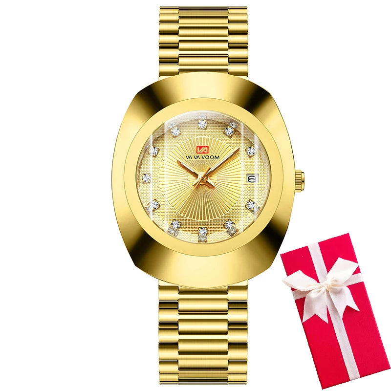 Gold Men Wrist Watches For Male Clock 2025 Top Brand Luxury Golden Fashion Men Quartz Watches Waterproof Wristwatches Dropship