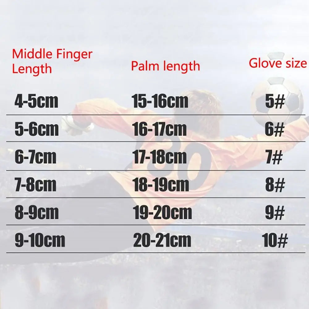 Finger Protection Goalie Gloves Black Durable Latex Soccer Gloves Wear-Resistant Thickened Football Goalkeeper Gloves Outdoor