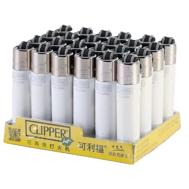 Clipper Lighter Grinding Wheel Mini Lighter Butane Flashlight Lighter (24pcs) Men's Small Tools Cool Gift Cigarette Accessories