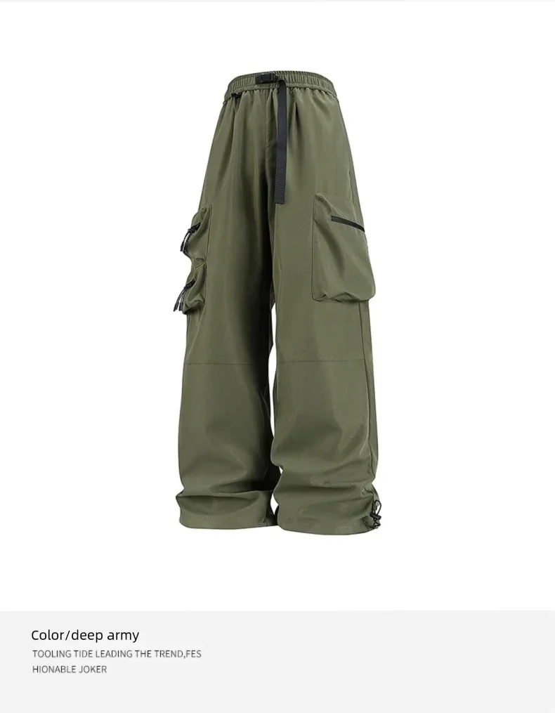 Men's high-end pants, trendy and versatile, cool and stylish teenage down pants, American straight-leg casual workwear pants
