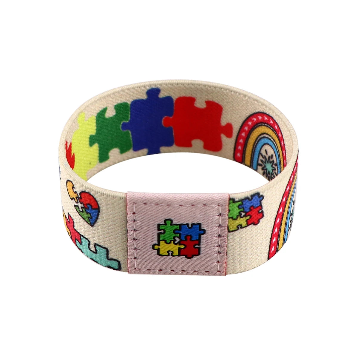 Autism Awareness Puzzle Bracelets on Hand Bangle Wrap Stretch Wristband Bracelet for Women Men Bangles Fashion Accessories