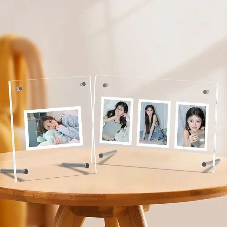 Acrylic Polaroid Frames,Clear Desk Floating Picture Frame for Fujifilm Instax Film,Family and Wedding Collage Picture Frames