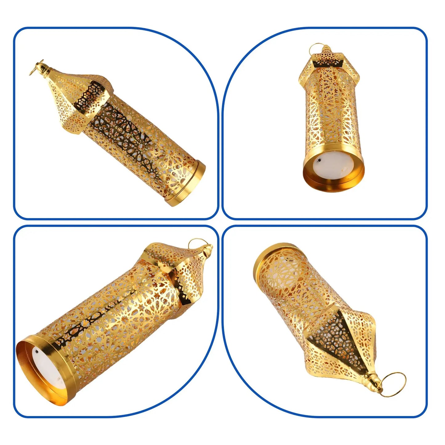 Home Décor Iron Ornaments Golden Hollow Light Ornaments Moroccan Ramadan Ron Lanter Table Decoration Widely Used Home Decoration