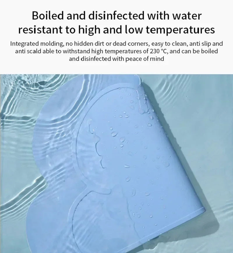 Waterproof Pet Mat for Dog Cat Solid Color Silicone Pet Food Feeding Pad Pet Bowl Drinking Mat Portable Dog Feeding Mat Placemat