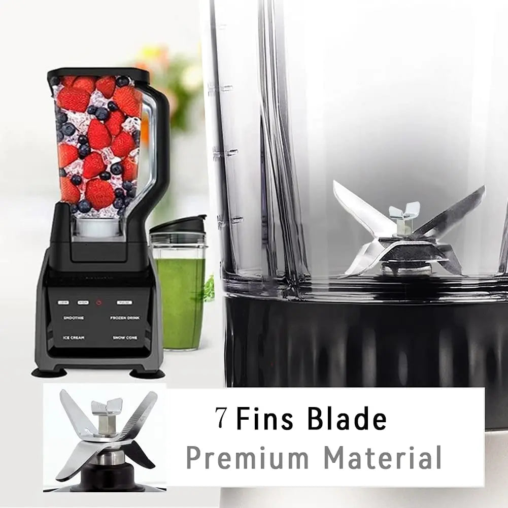 7 Fins Blender Blade Replacement Parts Suitable for Nutri Ninja Auto iQ BL682-30 BL642-30 BL450-30 BL482-30 BL687CO-30