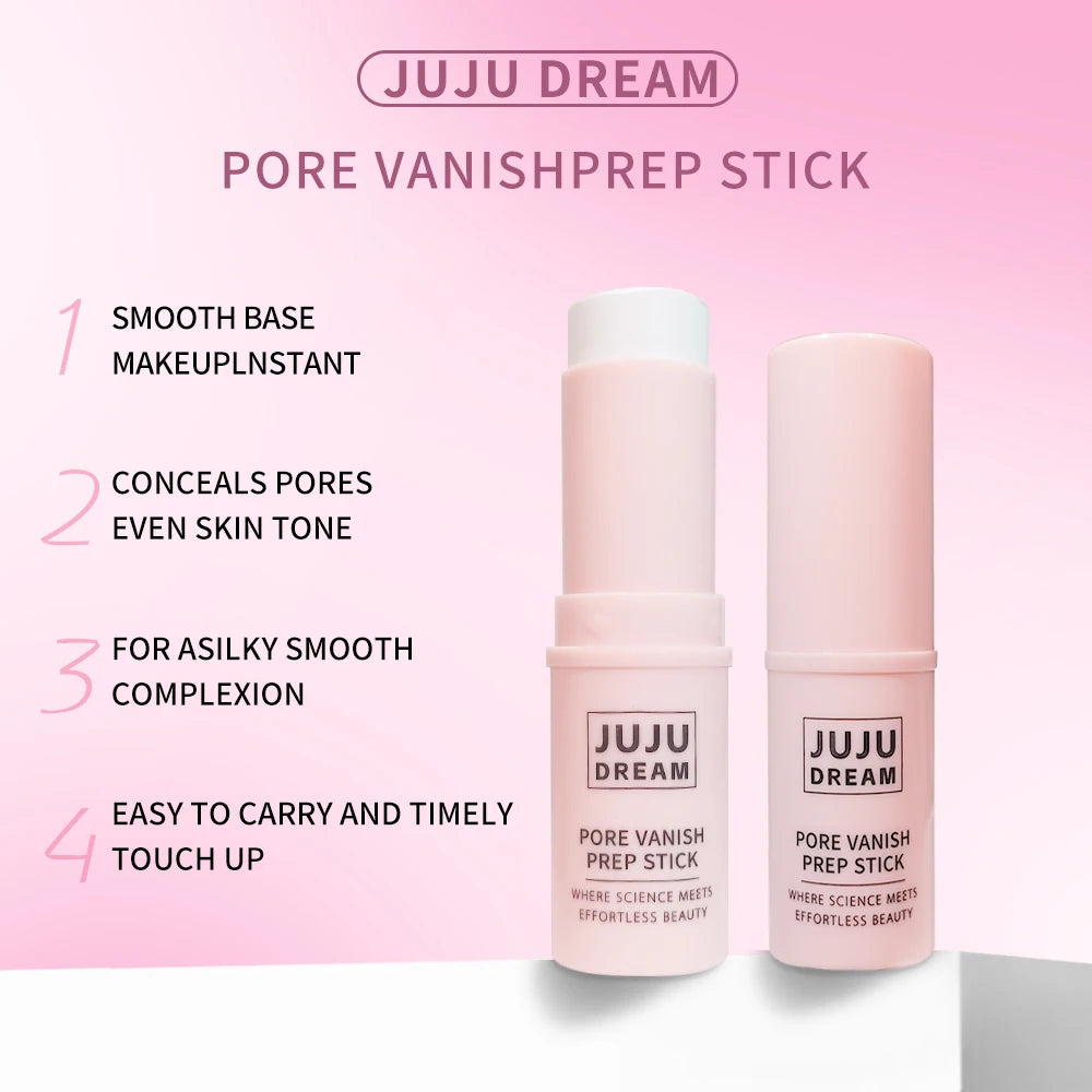 Face Primer Stick with Matte Blur Effect, Hydrating Shimmer Texture for Pore Covering, Oil Control and Lightweight Finish