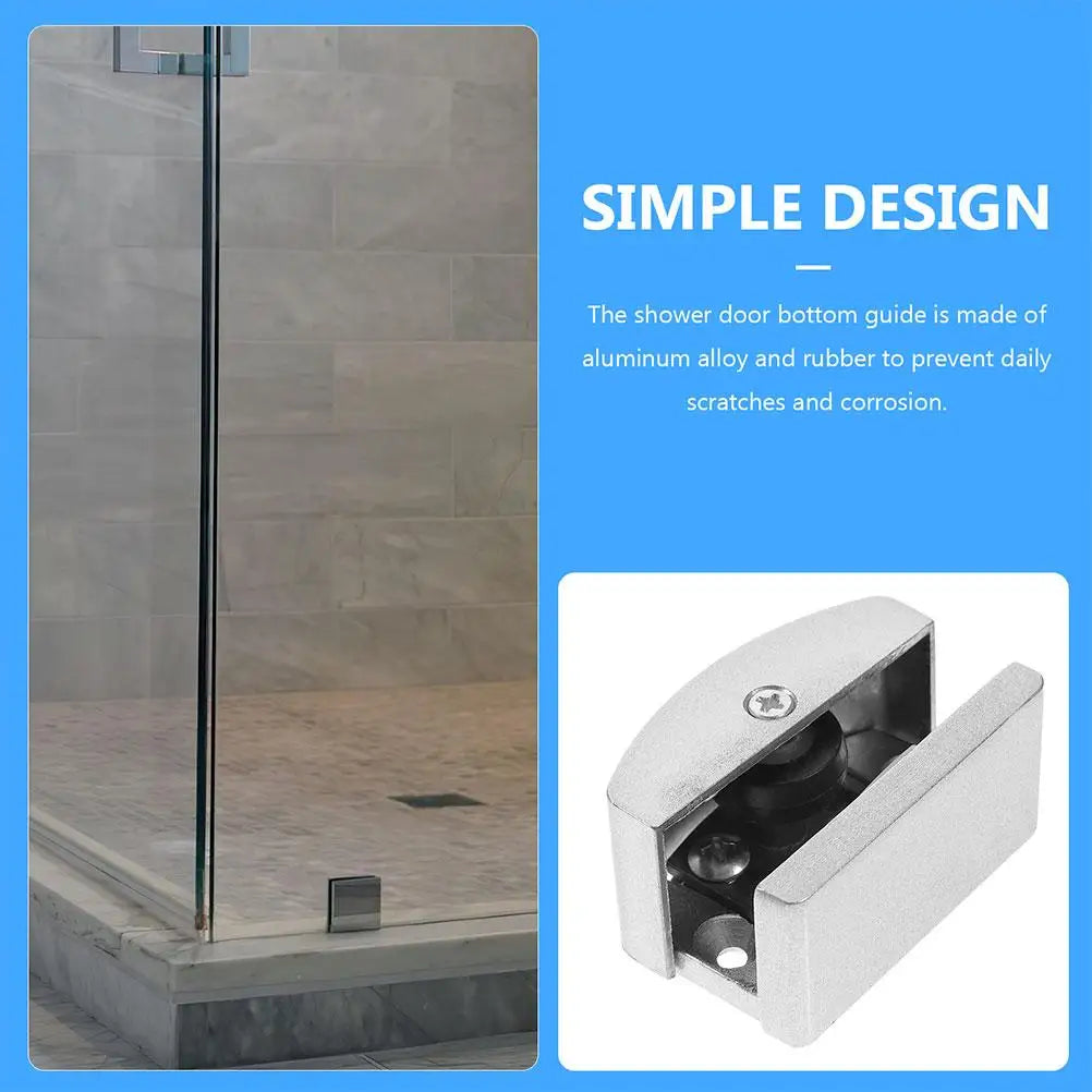 2Pcs Bottom Mount Door Guide Glass Door Stops Sliding Door Guides Shower Door Replacement Parts Hardware Track Bathrooms Bedroom