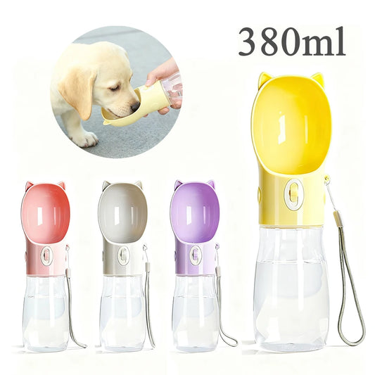 Portable Pet Drinking Bottle Dispenser Outdoor Walking Puppy Water Cup Bowls For Small Large Dogs Cat Kitten Ear Design Supplies