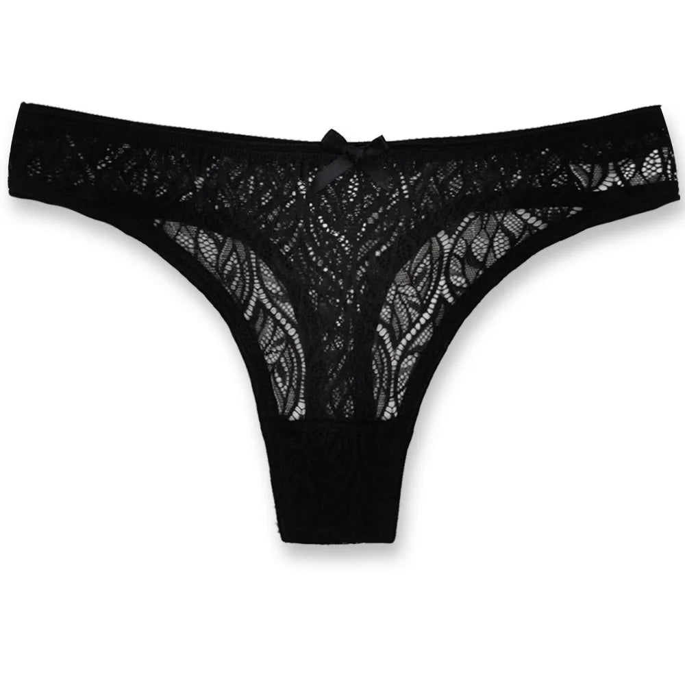 6 pcs of fashionable lace, comfortable, breathable and sexy thong pants.
