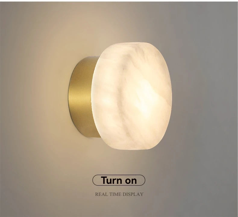 Natural Marble Wall Lamp French Style Background Wall Entryway Staircase Light Modern Indoor Bedside Hallway Lighting Fixture