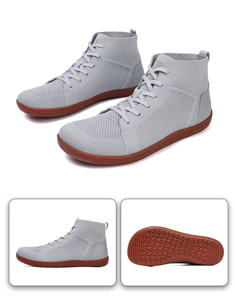 Men's And Women's High Top Barefoot Walking Shoes, Wide Toe Loose Shoes, Suitable For Comprehensive Training In The Gym And Driv