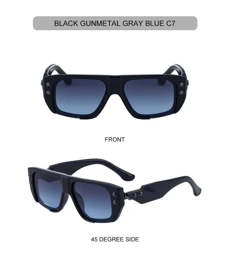 Polarized Oversized Square Sunglasses Men 2025 Luxury Brand Retro Steampunk Outdoor Sun Glasses Trendy Shield Shades UV400