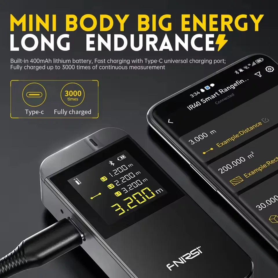 FNIRSI IR40 Smart Laser Rangefinder 40M Laser Tape Measure Digital Distance Meter Metro Laser Digital Accurate APP To Draw