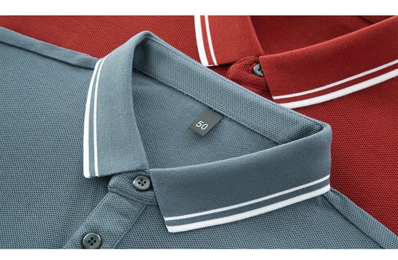100% pure cotton men's polo shirt summer new fashion casual short sleeve comfortable luxury new simple solid color lapel T-shirt