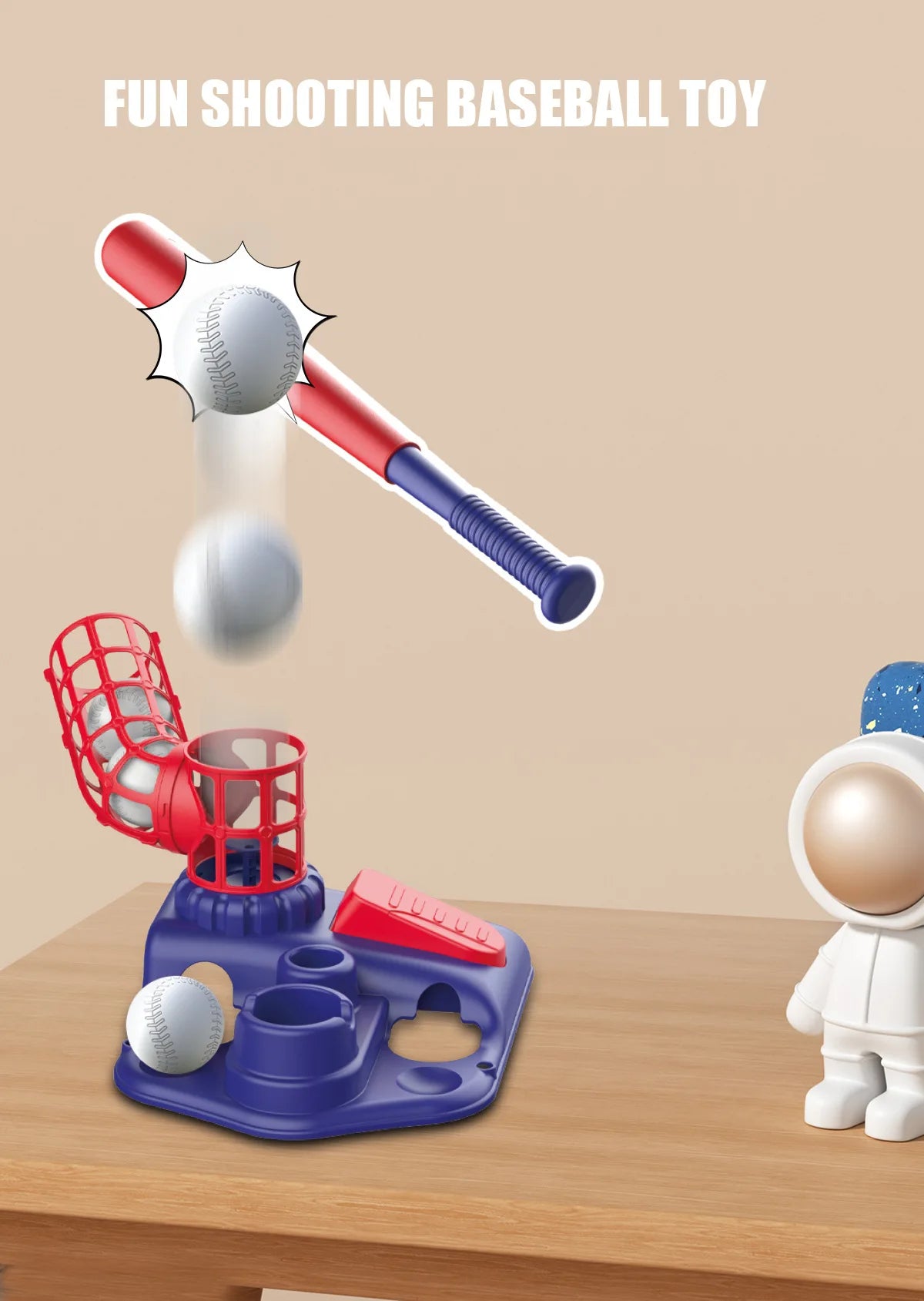 Baseall Set for Kids Indoor Outdoor Sport Toy 3-in-1 Baseball Set with Pitching Machine Adjustable Teeball Batting Toys for Boys