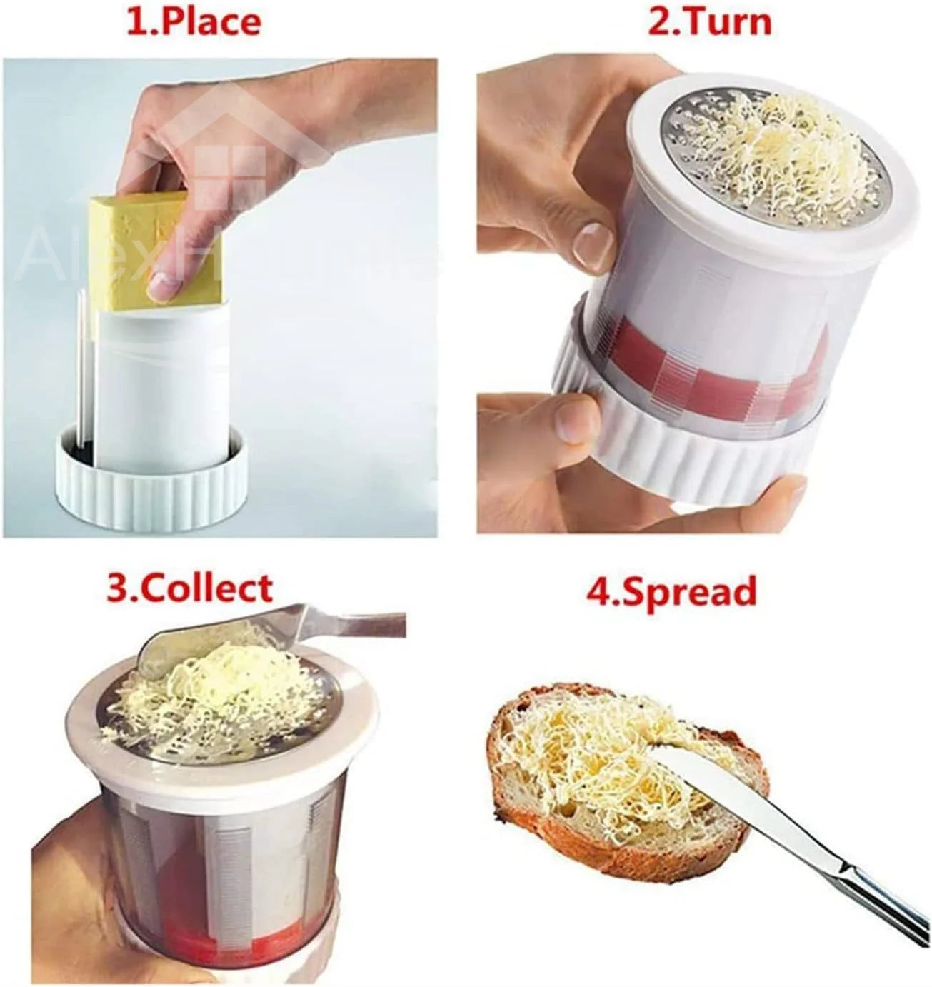 Manual Cheese Slicer Chese Cutter Butter Mill Spreadable Butter Cheese Gadgets Grater Mill with Lid Butter Dispenser Shredder