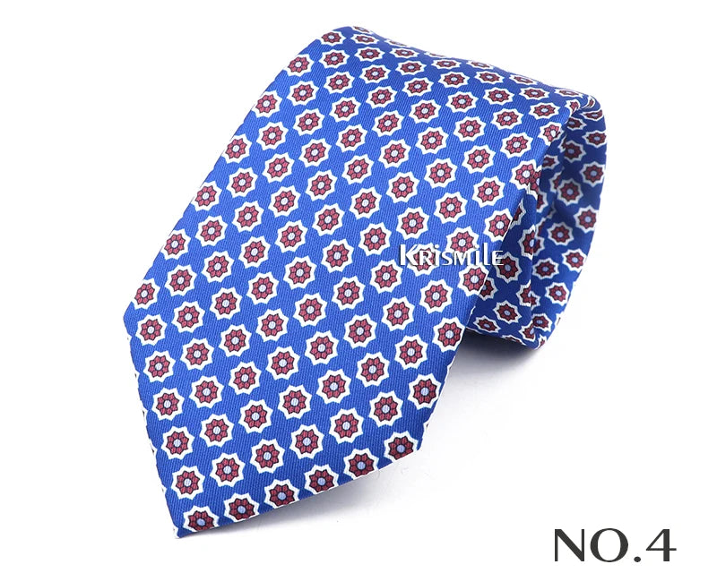 New Design Bohemian Style Necktie For Men Silk Touch Soft Blue Red Yellow Necktie Fit Wedding Party Business Office Accessory