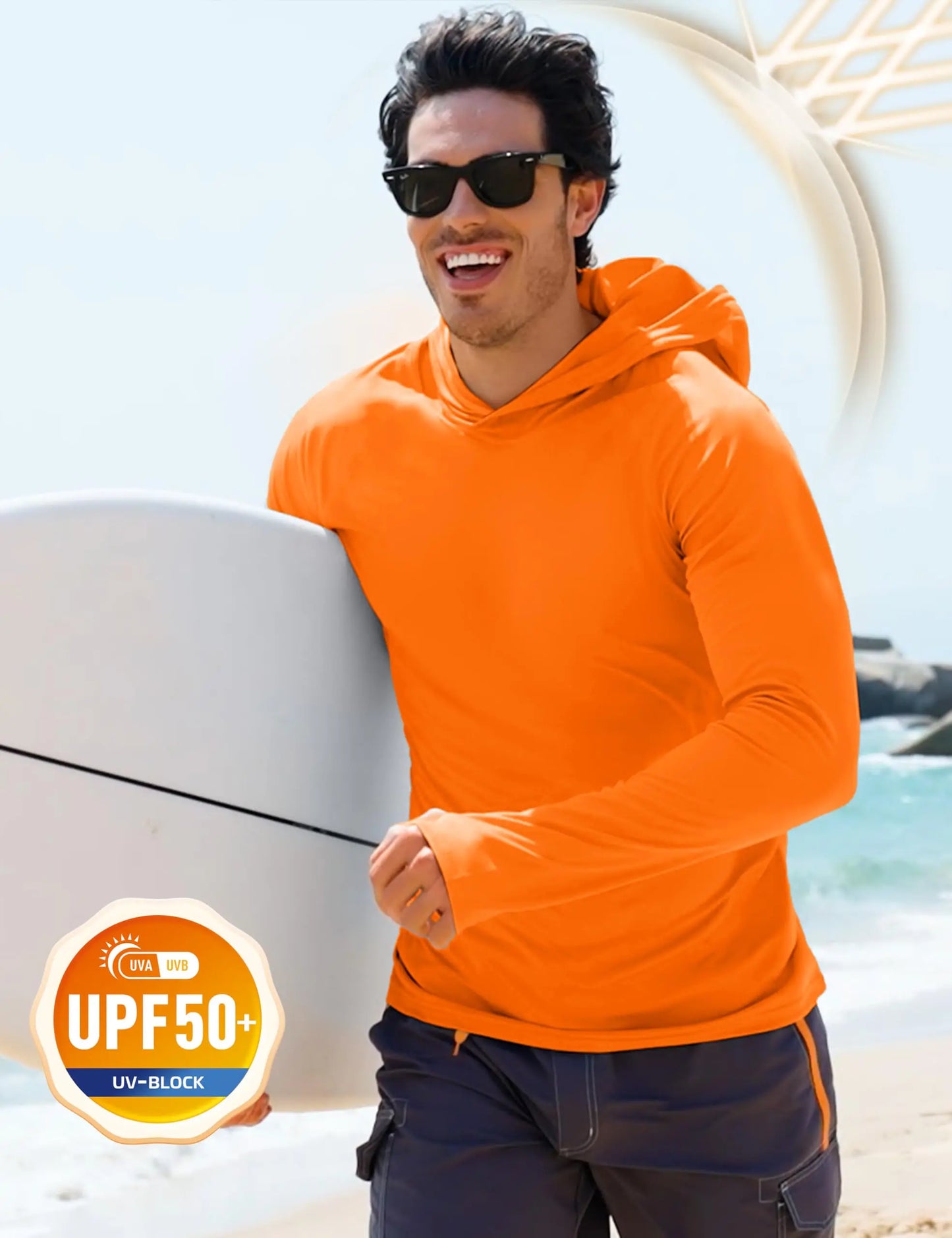 TACVASEN UPF 50+ Hooded T-Shirts Mens Quick Dry UV Block Sun Shirts Lightweight Hoodie Shirt Running Fishing Performance Tops