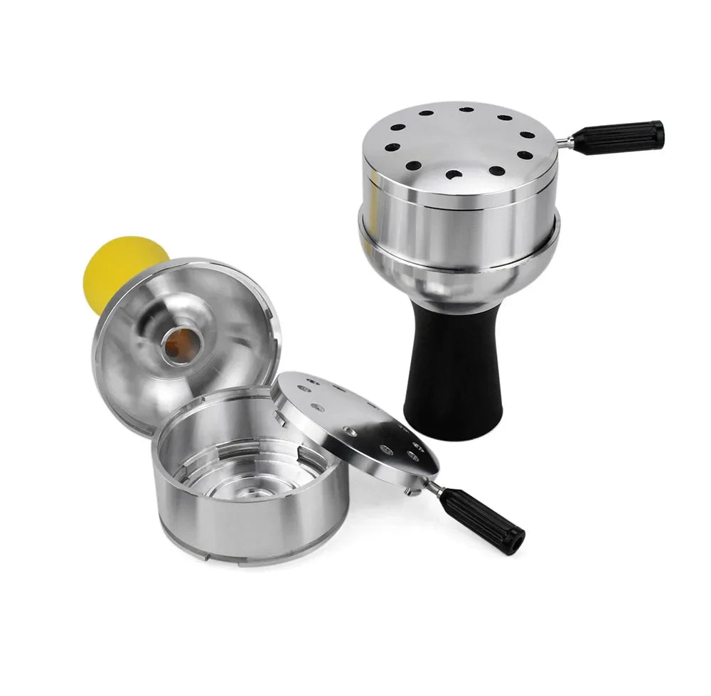 CRUSHER Arab Shisha Hookah Metal Bowl Set Charcoal Holder with Cover Heat Heat Management System Chicha for Smoking Accessories