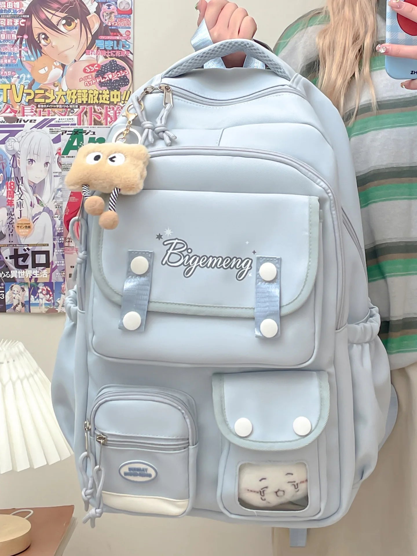 2025 cute student Backpack schoolbag For High School And Primary School Student Campus Versatile Backpack with doll