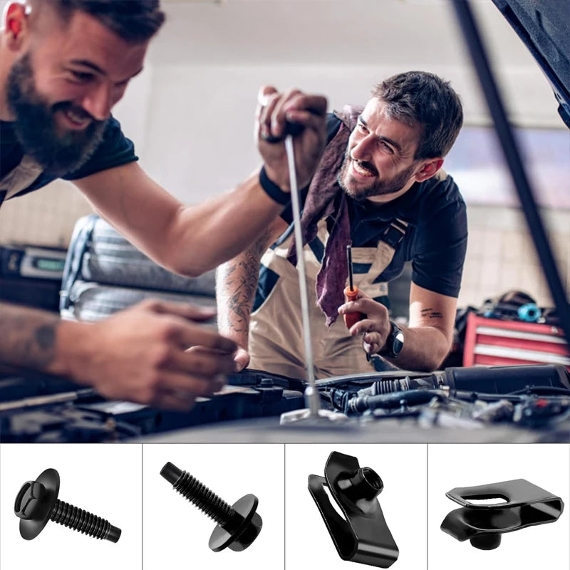Car Body Bolts U-nut Clips Engine Cover Undertray Splash Shield Guard Bumper Fender Liner Retainer Fastener Rivet Screws