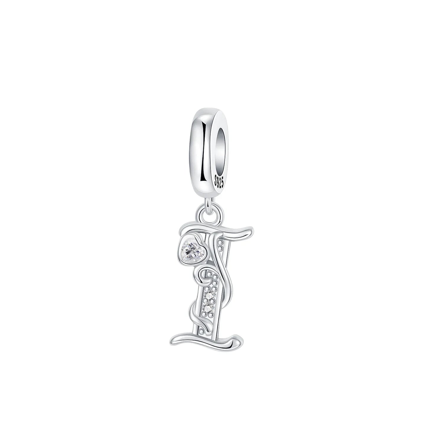 925 Sterling Silver Full series of A-Z letters pendant Charms For Original  Bracelet Charm Necklace Diy Female Jewelry