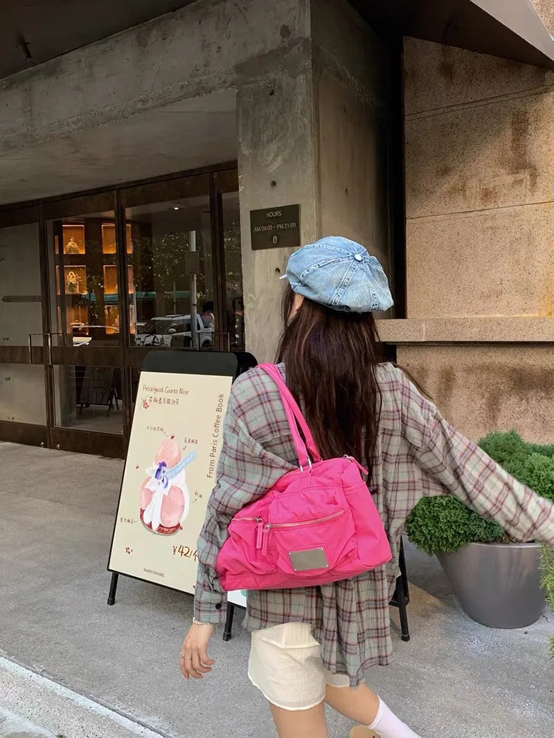 Ladies Large Capaci Nylon Handbag 2026 New Sle ort Trip Travel Bag Single oulder Fitn Tote Bag Briti Sle Casual