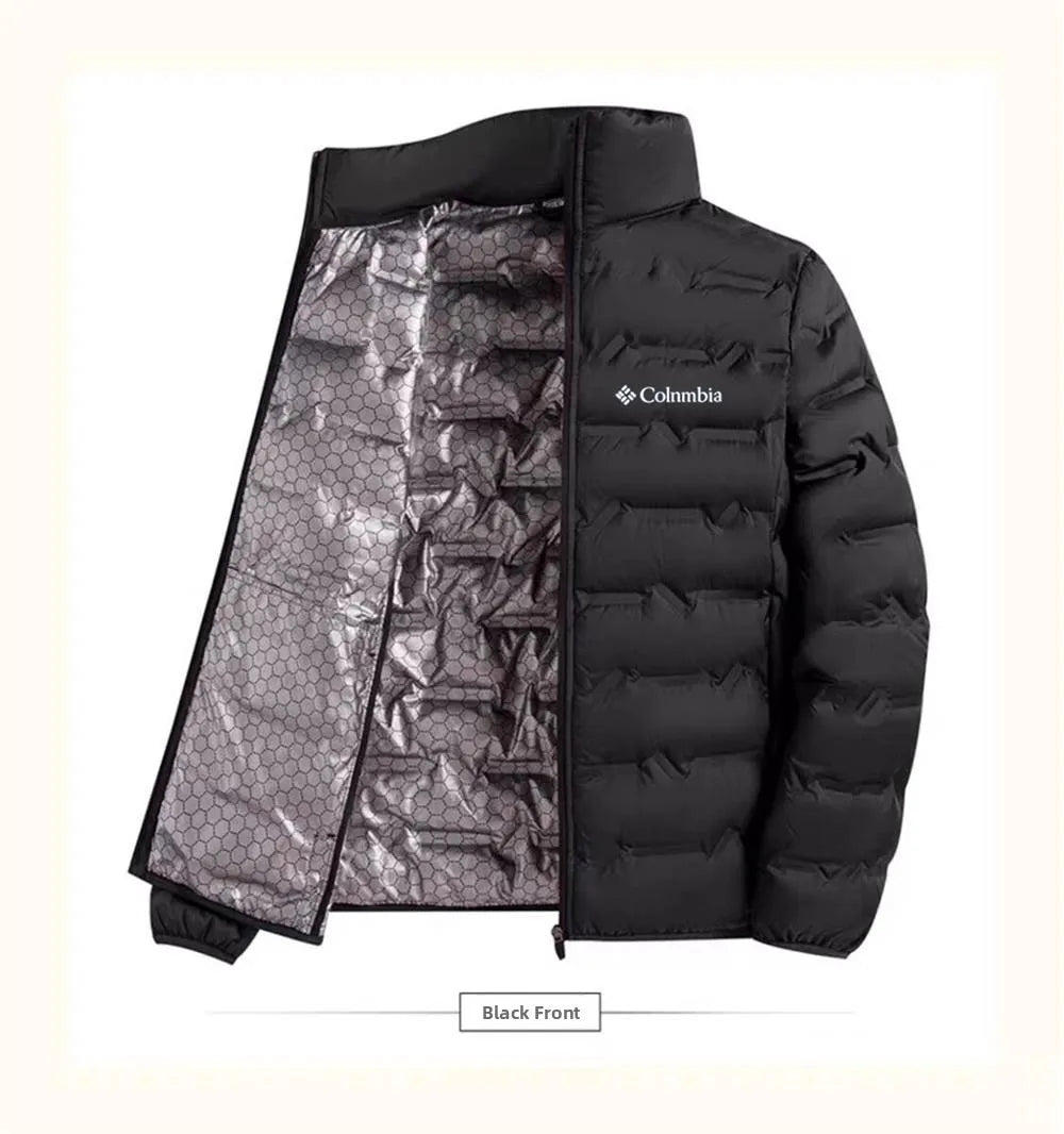 Men's Lightweight Padded Jacket Graphene White Duck down Thickened Warm Cold Resistant Casual Outerwear Outdoor Sports Coat