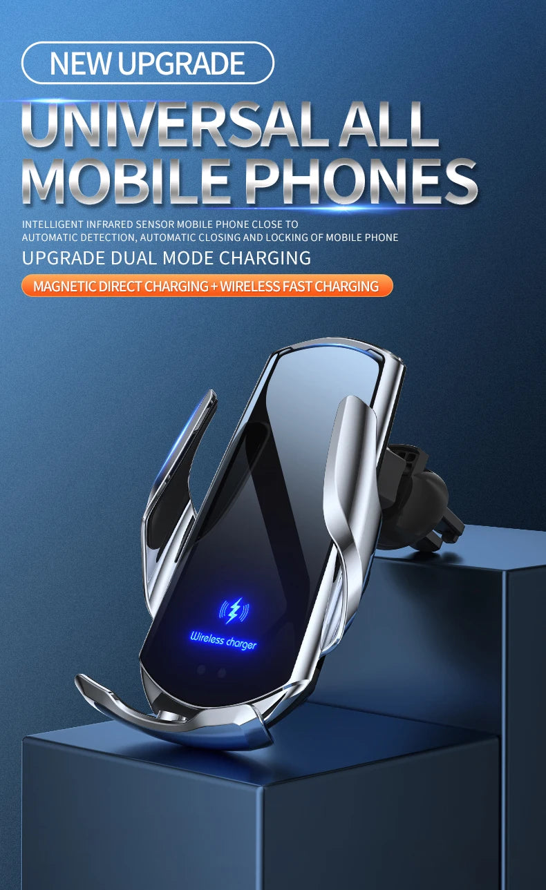 Car Phone Holder Wireless Charging Accessories For Peugeot 4008 2016 2017 2018 -2023 Space Wagon 5008 T87 2017-2023