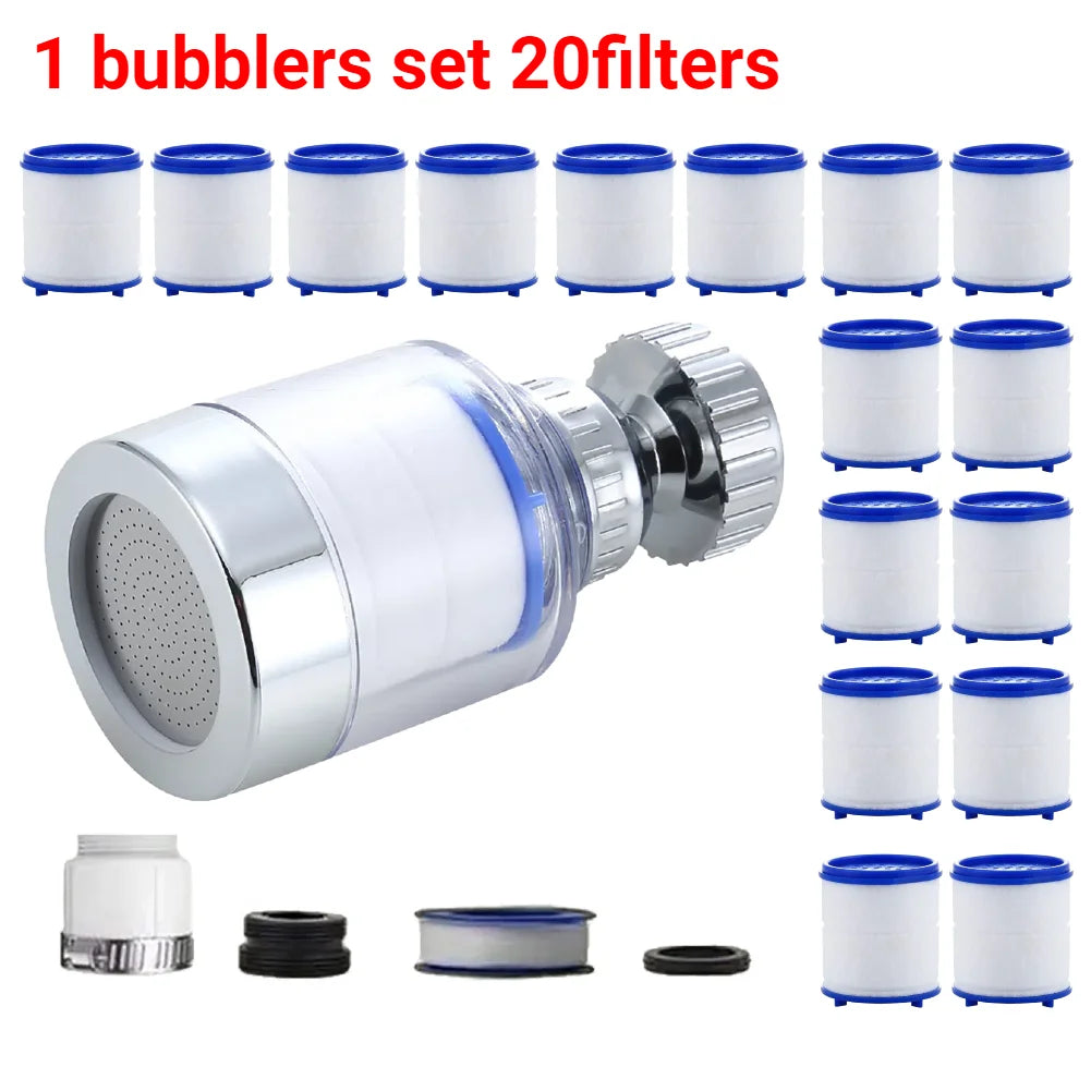 2-40PCS Faucet Water Filter 360 Degree Rotating Splash Filters Remove Chlorine Heavy Metals Filtered Showers Head Bath Purifier