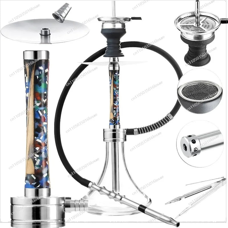 Arabian Shisha 8-hole Outlet Aluminum Alloy Hookah Set Smoking Set