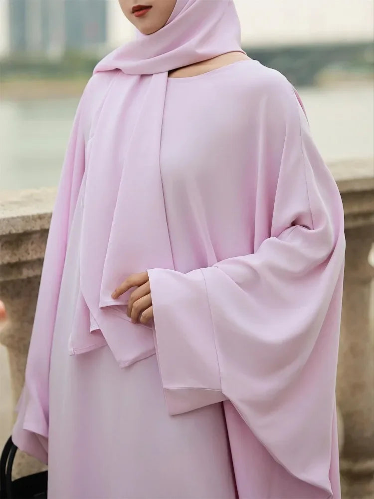 Islamic Clothing Ramadan Dress Muslim Abayas With Hijab 2 Pics Women Jilbabs Long Sleeve Modesty Maxi Dresses Loose Kaftans