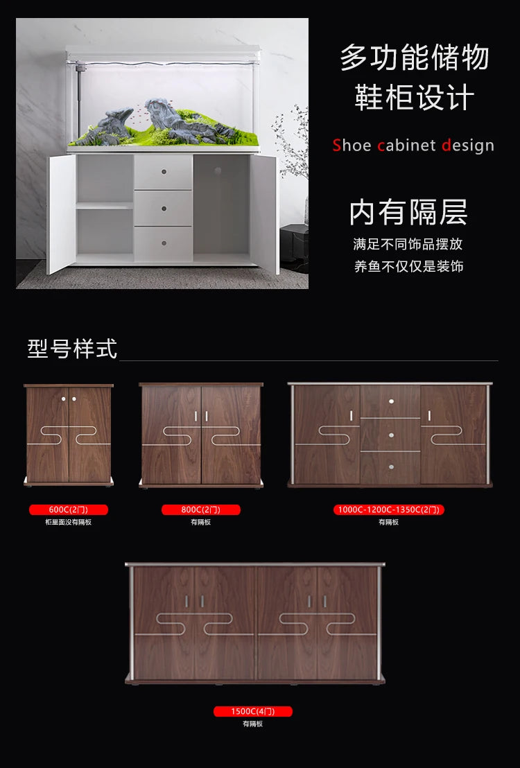 Fish Farming Equipment Glass Aquarium Indoors Ecology Decoration Living Room Aquarium Floor Luxury Home Furniture Acquario Lsyg