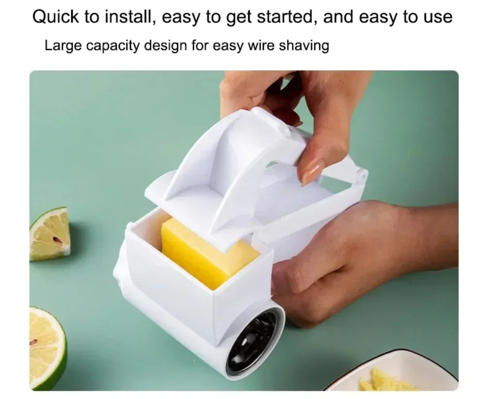 1 and 3 In 1 Kitchen Supplies Plastic Hand cranked rotating cheese planer creative cheese grater Multi functional cheese grater