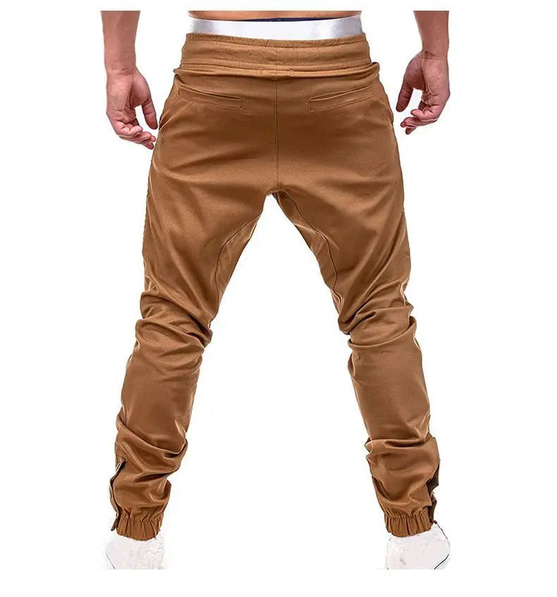 Men's Sports Pants Spring Autumn Trendy Versatile Casual Foot Trousers Fashionable Cotton Woven Sweatpants Men