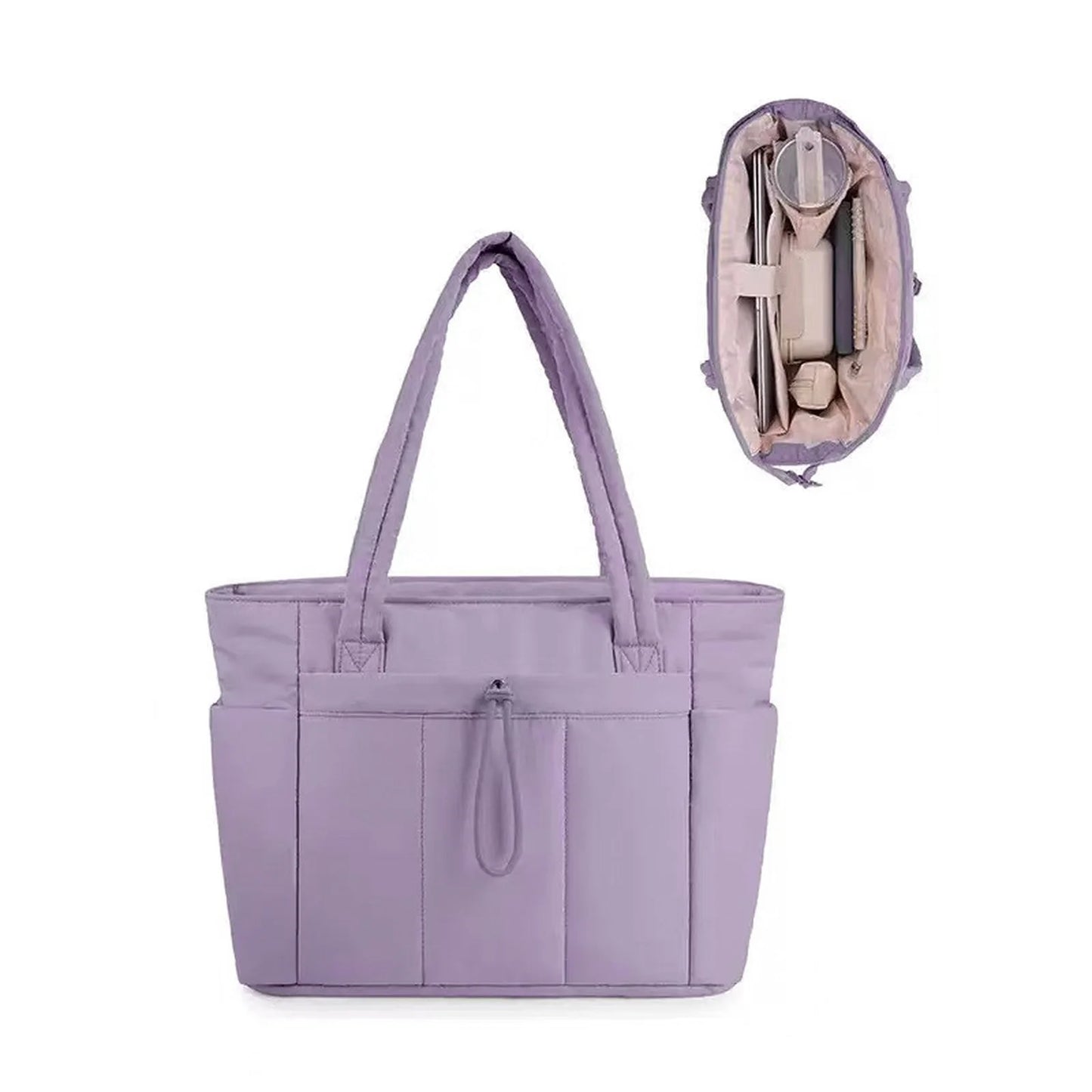 Tote Bags Packet Pouch Women'S Portable Shoulder Handbags With Cup Holder Laptop Outdoor Travel Work Camping Hiking Bags