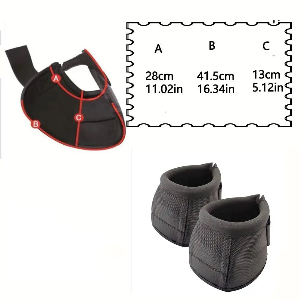 1pair Durable Horse Feet Guards Black Oxford Fabric Horse Boots Reusable Sturdy Hoof Wrists Protector Horse Gear Supplies