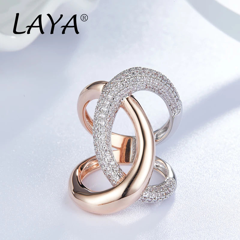 2025 925 Sterling Silver Fashion Luxury Irregular High Quality Zircon Cross Ring Gift For Men Women Party Personality Jewelry