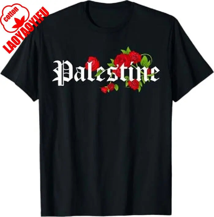 Palestine Gaza Palestine Flag Arabic T-Shirt Summer Breathable Camisetas O-neck Short-sleeve Fit Sweatshirt for Daily Wear