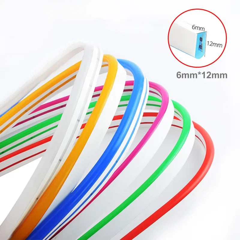 LED Neon Strip Light DC12V IP65 Waterproof For Outdoor Garden Billboard Advertisement Home Party Room Deco Yellow Red Blue Green