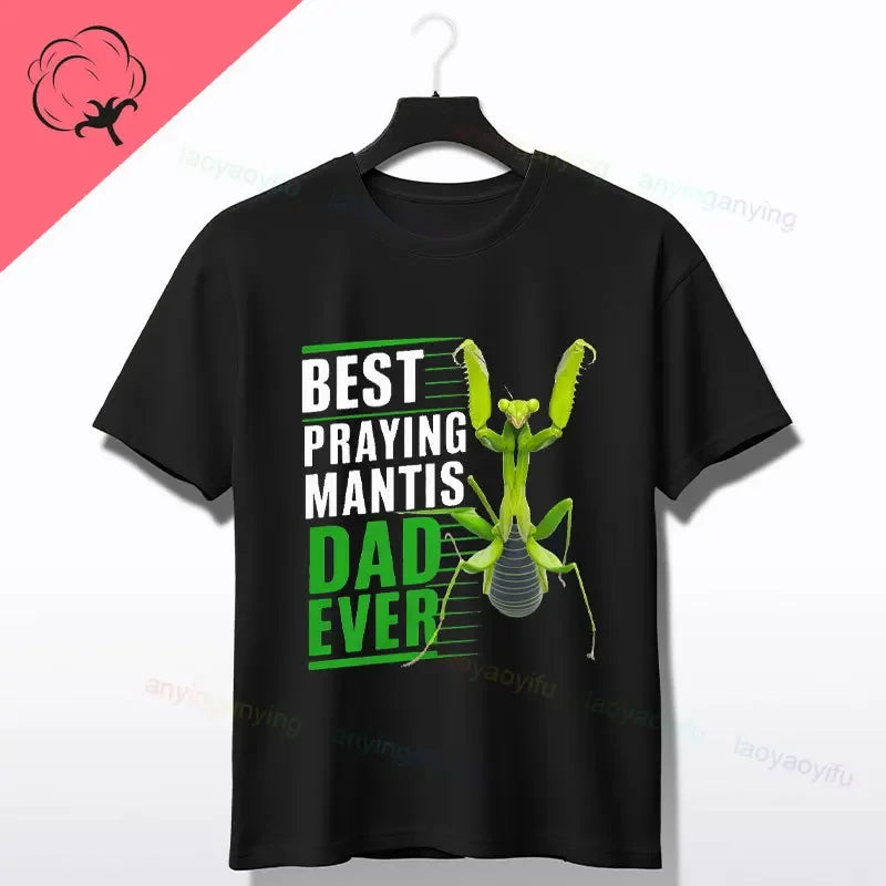 Praying Mantis Insects Bug Love Praying Mantis- Retro T-Shirt 100% Cotton Short Sleeve O-neck Tee Humor Style Design Casual Wear