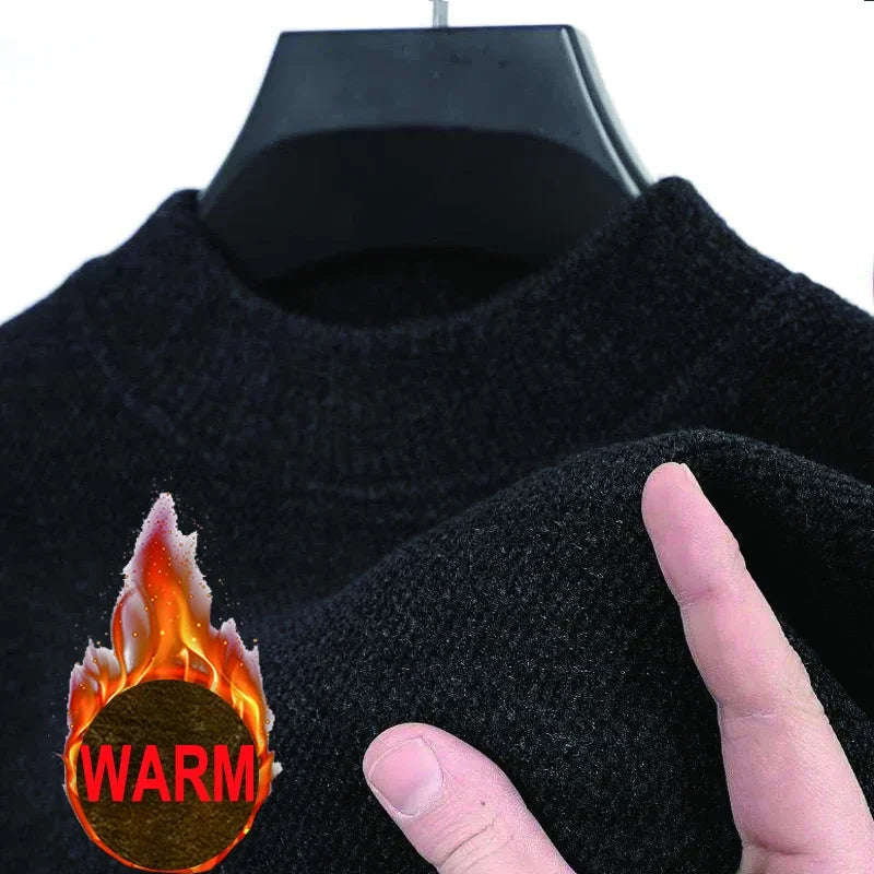 Men's Sweater Wool Warm Pullovers O-Neck Knit Winter Fit Tops Male Thick Knitwear Mens Jumpers Bottoming Shirt Plus Size 4XL 3XL