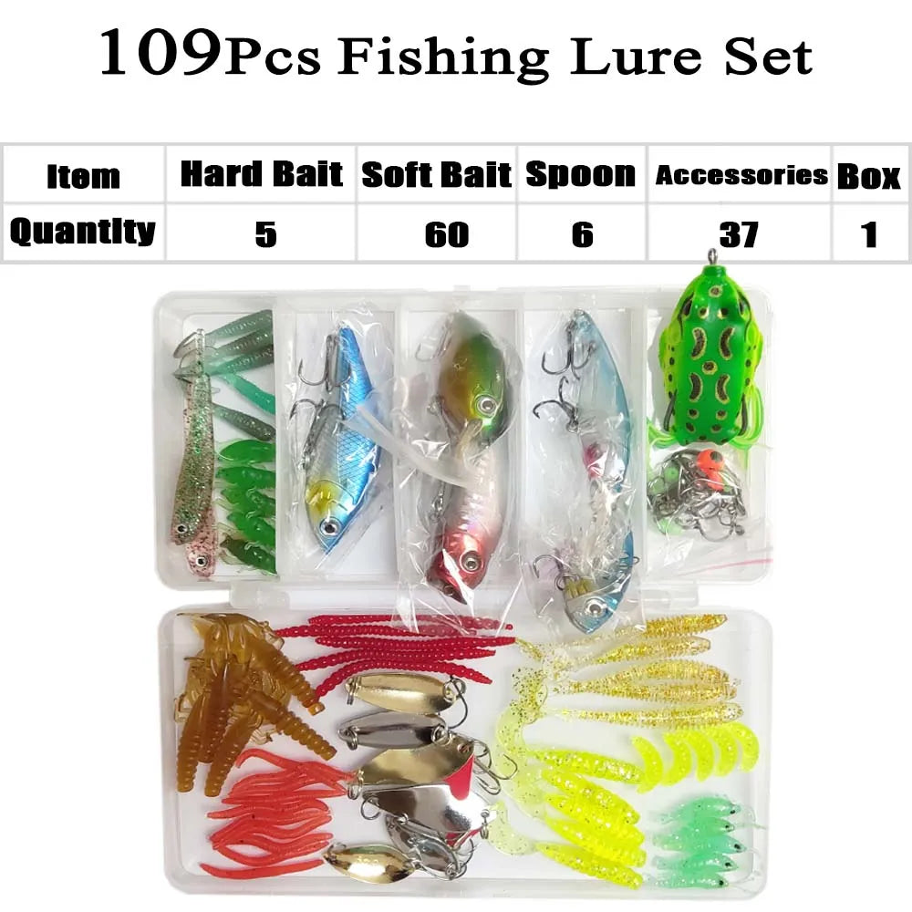 Fishing Rod Full Kits 1.6M Telescopic Sea and Spinning Reel Baits Lure Tackle Travel Fishing Gear Accessories Bag 6 Optional Set