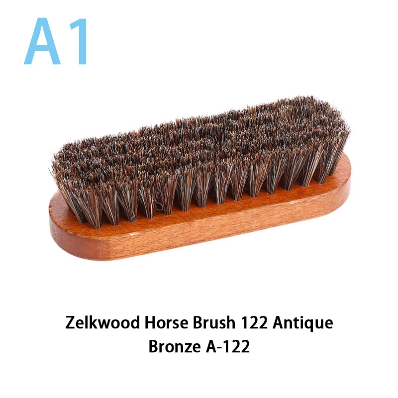 1PC Horse Hair Wood Shoe Brush for Leather Care, Dashboard Detailing and Polishing